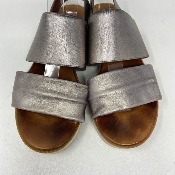 Miz Mooz Dasha Metallic Leather Platform Slingback Sandals - Picture 6 of 13
